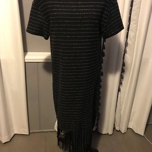 Zara black and white striped dress